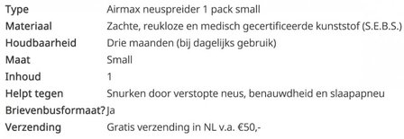 Airmax neusspreider 1 pack Small