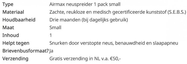 Airmax neusspreider 1 pack Small