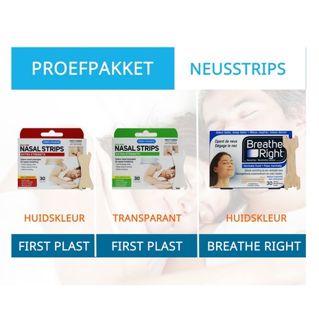 Proefpakket neusstrips tegen snurken