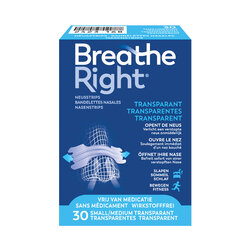 Breathe Right Clear neusstrips voor de gevoelige huid